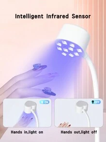 1 peça Lâmpada de Gel LED UV para Unhas Luz UV Roxa Máquina de Fototerapia para Unhas, Lâmpada de Manicure Profissional Secador de Esmalte em Gel Ultravioleta de Plástico Lâmpada de Esmalte em Gel UV para Unhas Cura Rápida Secagem Rápida Cola para Esmalte Lâmpada para Assar Unhas Alça Portátil Máquina de Unhas com Grande Espaço Sensor Inteligente Automático para Cura de Esmalte em Gel Uso em Salão e Arte em Unhas DIY para Casa, Melhores Presentes para Meninas, Novos Acessórios para Lâmpada de Unhas para Unhas dos Pés e Unhas Material Escolar - Branco - Ver 5