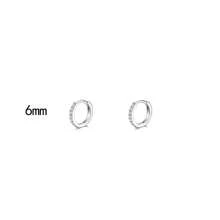 2Pcs/Set 6mm/8mm/10mm/12mm/14mm/16mm Round Zirconia Circle Stainless Steel Small Hoop Earrings For Women Men Cartilage Ear Piercing Jewelry Pendents - Silver - View 12