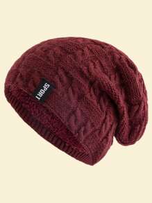 JZML 1 件男女通用运动字母刺绣保暖针织帽万圣节秋季服装