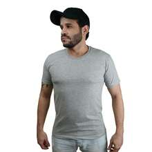Men's Plain Cotton T-Shirt Basic Streetwear Oversized Shirt - 灰色 - 查看 1