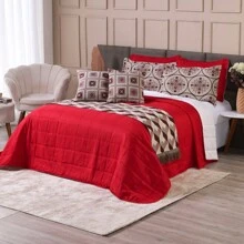 Thaeme Double Bedspread Kit, Fringe Pattern, 10 Pieces - Đỏ - Xem 1