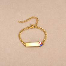 1pc Fashionable & Cute Glossy Stainless Steel 4.7"-6.7" Personalized Name Bracelet, Women Gift For Thanksgiving,Gold,Stylish,Colorful,Vintage,Simple,Unisex,Casual,Cuties,Custom,Personalized,Unique,Ideal Gifts For Him,Ideal Gifts For Her,Her,Boyfriend,Girlfriend,Dad,Mom,Family,Friends,For Anniversaries,For Birthdays,For Graduation,For Prom,For Party,Stainless Steel Jewelry - Multicolor - View 15