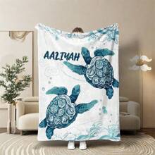 1pc Personalized Monogrammed Blanket, Custom Text Blanket, Holiday Gift, Pet Blanket, Blanket Gift, Family Photo, Pet Photo, Couple Photo Custom, Mother's Day, Father's Day, Gift For Mom/Dad