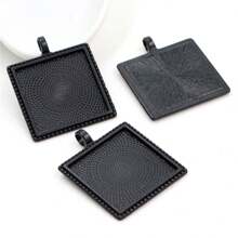 4pcs Square Pendant Blank Cabochon Base Setting Fits 25mm Zinc Alloy Bezel Tray DIY Jewelry Making Accessories Findings