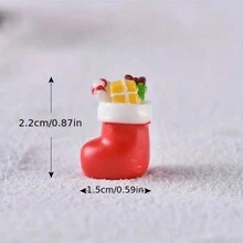 Bộ trang trí Giáng sinh 10 món - Tượng ông già Noel, người tuyết và tuần lộc kèm vớ và quà tặng - Tượng nhỏ bằng nhựa dùng để trang trí nhà cửa, văn phòng và xe hơi Quà tặng Giáng sinh - Nhiều màu - Xem 6