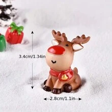 Bộ trang trí Giáng sinh 10 món - Tượng ông già Noel, người tuyết và tuần lộc kèm vớ và quà tặng - Tượng nhỏ bằng nhựa dùng để trang trí nhà cửa, văn phòng và xe hơi Quà tặng Giáng sinh - Nhiều màu - Xem 5