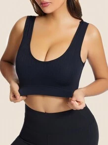 Áo ngực thể thao thoáng khí không dây màu đen cho nữ, nâng cao tư thế, đồ lót - màu đen - Xem 2