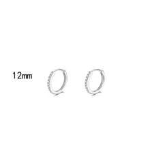 2Pcs/Set 6mm/8mm/10mm/12mm/14mm/16mm Round Zirconia Circle Stainless Steel Small Hoop Earrings For Women Men Cartilage Ear Piercing Jewelry Pendents - Silver - View 11