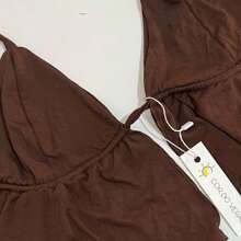 Cropped Curtain Top - Rust Brown - View 2