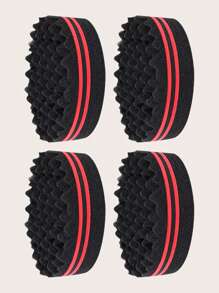 2 Pcs Small And Big Hole Hair Sponge, Wave Shaped Hair Brush, Hair Brush Sponge For Twist Dreads Locking Afro Curl Brush Barber,Curly Hair Sponge Wave Hairstyle Care Tool Hair Care Brush For Curls, Free Style Wave Hair Sponge Brush,Hair Care Tool,Men&Women - Multicolor - View 11