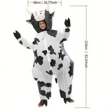 1 pezzo Costume da mucca gonfiabile carino, costume da indossare a tutto il corpo, accessorio per performance, adatto per feste a tema fattoria di Pasqua, Ognissanti