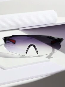 1pc Black Full Coverage Sports Cycling Glasses, Hollow Temples Design, Breathable Frame, Casual Street Bohemian Party Punk Oval Unisex Fashion Glasses Beach Accessories Glasses Shades Looks Street Style And Suit For Sweater Jacket Sweatshirt Hoodie Leather Pants And Cargo Pants Easy Comfort Casual Outfits Outdoor Cycling Glasses For Summer Beach Vacation,Outdoor,Travel - Multicolor - View 16