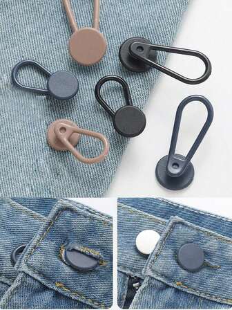 4pcs 15-18mm Rubber Pant Waistband Extender Button Extension Adjustable For Clothes