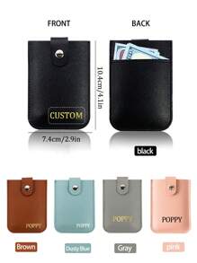 1 chiếc Ví đựng thẻ có thể kéo ra theo yêu cầu, Ví đựng thẻ Unisex tối giản và di động. Ví đựng thẻ tín dụng bằng da PU dành cho nam và nữ, Ví đựng thẻ mỏng có tên viết tắt, Ví đựng thẻ tên phụ nữ, Quà tặng tự làm, Phù hợp với thẻ tín dụng, Lý tưởng để đi làm, Kỷ niệm, Quà tặng sinh nhật, Quà tặng tự làm, Sinh nhật bạn trai, bạn gái, bạn bè - Nhiều màu - Xem 3