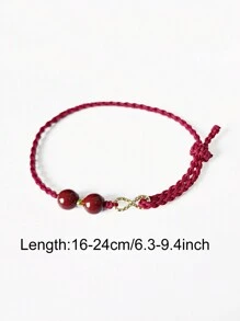 1pc Red Beads Good Luck Bracelets For Women Men, Perfect New Years Gift For Family Lovers Best Friend