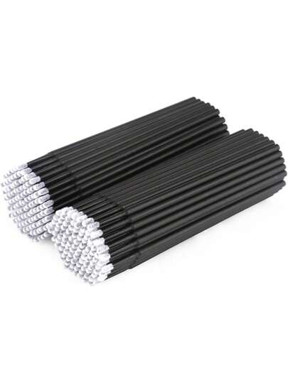 50/100pcs Micro Disposable Applicator Brush, Black One-Time Micro Applicator, Disposable Eyelash Extension Cotton Swabs, Suitable For Eyelash Extension