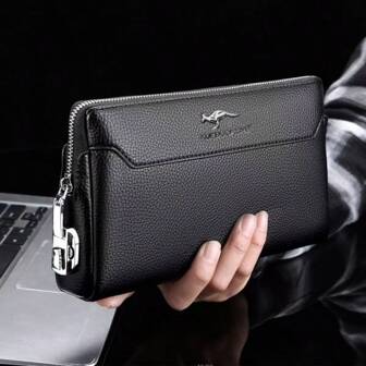 大号男士皮革手拿包，长款旅行护照商务手机袋，信用卡夹，防盗密码锁休闲手提包礼品秋季圣诞节尖叫男士包钱包手包钱包情人节黑色包节日必备包贴纸夏季返校情人节礼物情人节礼物复古运动生活男士钱包包包手提包春季化妆包男士必备男士礼物父亲节礼物