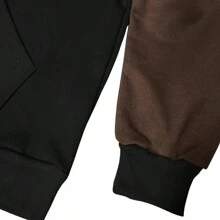 Men's Casual Style Plain 2-Color Hooded Sweatshirt With Kangaroo Pocket - Rỉ Nâu - Xem 4