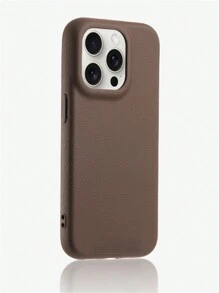 Apple Luxury Solid Color Lychee Leather Pattern TPU Soft Phone Case Compatible With IPhone 16 15 14 13 12 Pro Max 16 15 14 Plus 11 Shockproof Back Cover Funda