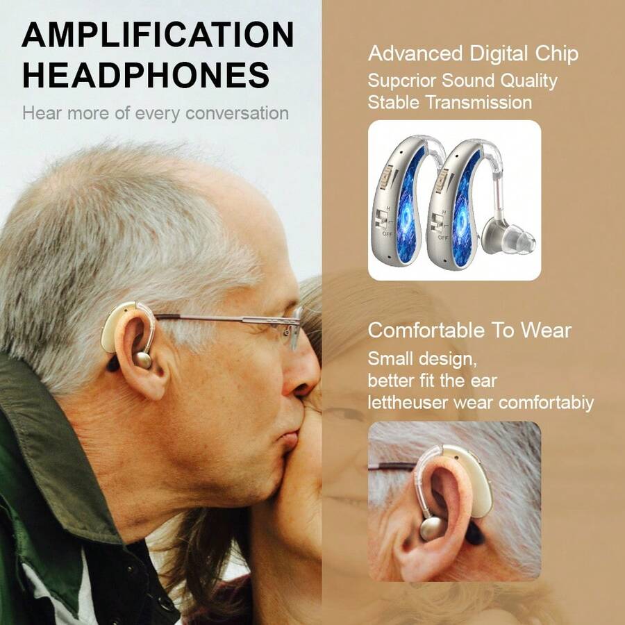 Hearing Aids For Seniors, Nearly Invisible Rechargeable Digital Hearing