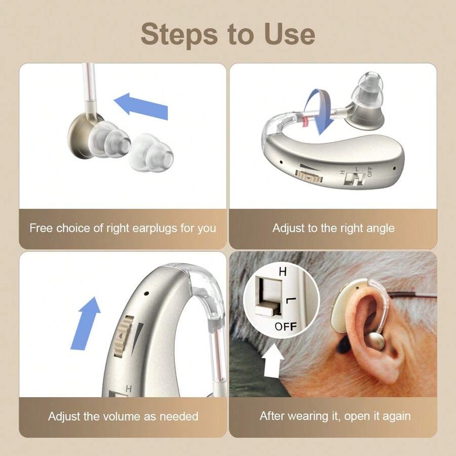 Hearing Aids For Seniors, Nearly Invisible Rechargeable Digital Hearing