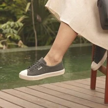 Practical Sneakers For Everyday Use, Comfortable Elastic Fit For Women - 黑色 - 查看 4