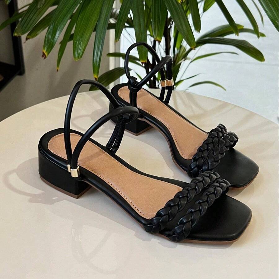 Women's Casual Low Block Heel Sandal - màu đen - Xem 1