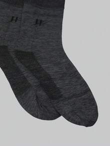 10 双男士纯色带字母图案柔软舒适商务风格适合日常和商务场合中筒袜 - 彩色 - 查看 4