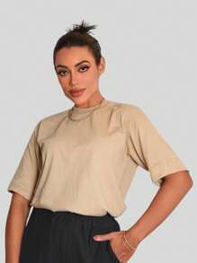 Kit 3 Basic Turtleneck Tshirt Women's T-Shirt - 黑色/裸色/粉紅色 - 查看 4