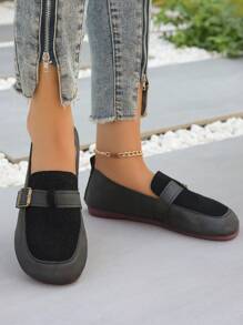 Damskie płaskie mokasyny, okrągłe noski, miękkie dno, buty codzienne, wygodne uniwersalne buty dla matek