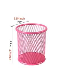 1 件镂空纯色笔筒，简约多用途文具收纳盒，适用于办公室、学校学生、返校、学校用品 - 彩色 - 查看 2