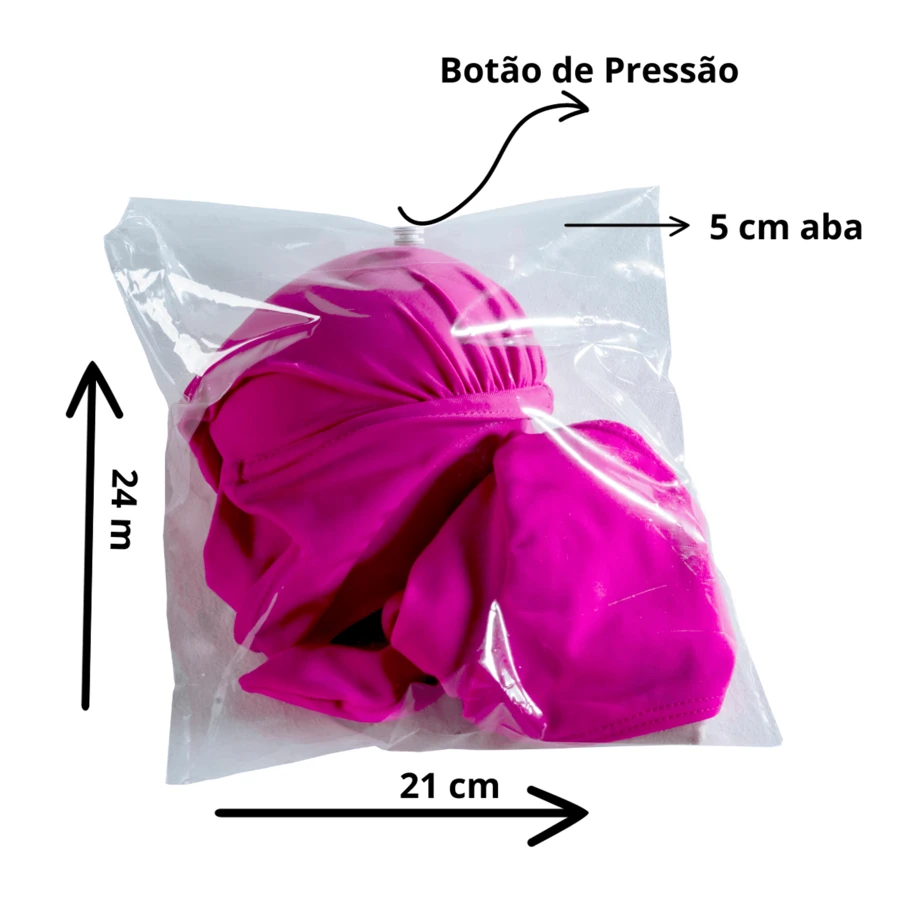 Kit 100 Packaging Bags For Bikinis 21x24cm With Buttons - trắng - Xem 1