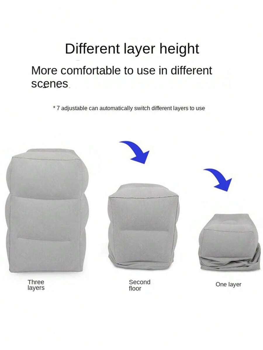 Portable Inflatable Stool Outdoor Travel ThreeLayer Foot Mat Airplane