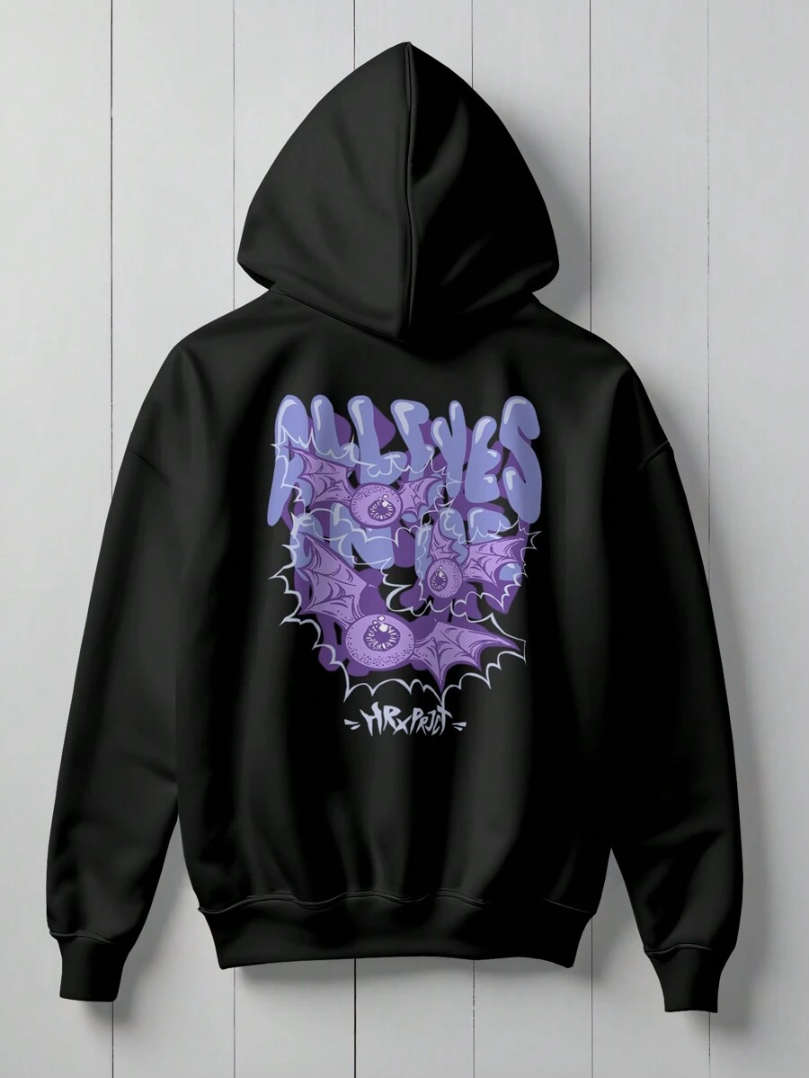 Gothic Sweatshirt Top With Graphite Eyes Minimalist  2001 Fluxo Fx - 黑色 - 查看 1