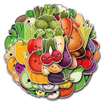 50pcs Cartoon Fruit & Vegetable Doodle Stickers,Suitable For Decorating Laptop,Skateboard,Guitar,Water Bottle,Luggage,Notebook,DIY Sticker Art,Stickers,Fruit Stickers,Notebook,Stickers,Fruit Stickers,Hungry Caterpillar
