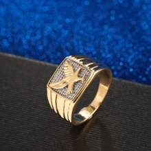 Anillo de hombre águila de cobre dorado amarillo - Amarillo Oro - Ver 1