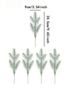 1/5/10 pezzi Decorazione natalizia per la casa Rami di pino artificiali Ghirlanda natalizia con decorazione innevata Pianta simulata Aghi di pino a cinque punte Accessori per albero di Natale Aghi di pino tridimensionali simulati - Multicolore - Visualizzare 3