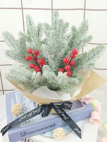 1/5/10 pezzi Decorazione natalizia per la casa Rami di pino artificiali Ghirlanda natalizia con decorazione innevata Pianta simulata Aghi di pino a cinque punte Accessori per albero di Natale Aghi di pino tridimensionali simulati - Multicolore - Visualizzare 7