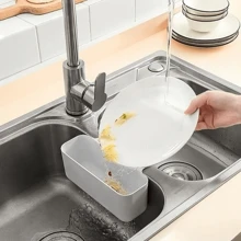 1入廚房水槽排水籃,多功能卡槽廚房水槽過濾器,食品和蔬菜洗滌和排水籃子 - 灰色 - 查看 2