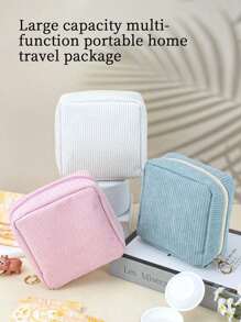 1pc Mini Makeup Bag Small Nylon Cosmetic Travel Case Organizer Mini Pouch Toiletry Zipper Pouch Lip Gloss Travel Bag Sanitary Napkin Storage Pouch Portable Makeup Bag Purse For Women Travel Essential And Back To School