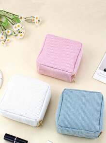 1pc Mini Makeup Bag Small Nylon Cosmetic Travel Case Organizer Mini Pouch Toiletry Zipper Pouch Lip Gloss Travel Bag Sanitary Napkin Storage Pouch Portable Makeup Bag Purse For Women Travel Essential And Back To School
