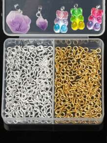 300pcs/Box 9x4mm Gold & Silver Screw Eye Pins Connector Component For Jewelry Making DIY Craft