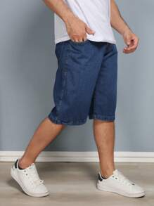 Y.L Men's Bermuda Jeans Balloon, Wide Leg, Very Soft, Casual Top Quality - Azul lavado oscuro - Ver 1