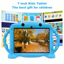 Tabletă de învățare pentru copii de 7 inchi, 32 GB ROM, 2 GB RAM Tabletă Android cu 2,4 G WiFi, afișaj pentru îngrijirea ochilor, control parental, aplicații educaționale preinstalate, cameră dublă, baterie cu polimer litiu, carcasă rezistentă la șocuri, 3-8 ani