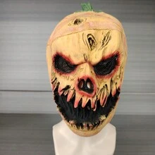 1 Peça Máscara de Rosto de Fantasma do Halloween, Máscara de Demônio com Cabeça Invertida Assustadora, Máscara de Látex de Alienígena Assustadora com Cabeça de Abóbora para Festa a Fantasia e Performance