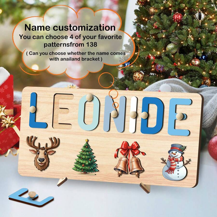 Trò chơi xếp hình chữ cái bằng gỗ, Quà tặng trò chơi xếp hình Giáng sinh, Trò chơi xếp hình tên em bé, Quà tặng Giáng sinh, Đồ chơi xếp hình chữ cái 3D, Trò chơi xếp hình bằng gỗ Halloween cho trẻ mới biết đi, Trò chơi xếp hình tên được cá nhân hóa, Đồ chơi xếp hình bằng gỗ tùy chỉnh, Trò chơi xếp hình bằng gỗ, Quà tặng sinh nhật đầu tiên, Đồ chơi học tập sớm cho bé trai hoặc bé gái, Quà tặng kỷ niệm, Quà tặng sinh nhật, Quà tặng chúc phúc, Quà tặng được cá nhân hóa, Bộ quà tặng khối xây dựng (Có chốt và giá đỡ) - Với đinh và giá đỡ - Xem 1