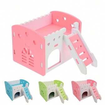 1 件彩色泡沫材料小房子宠物玩具，适合仓鼠和其他小动物锻炼、休息和隐藏