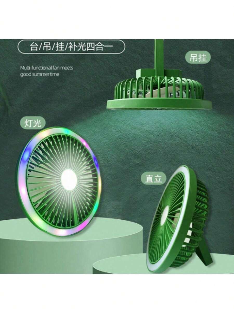 Mini Portable USB Rechargeable Fan 3 Speeds Mega Silent - màu xanh lá - Xem 1