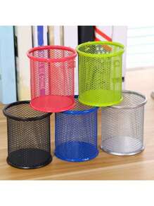 1 件镂空纯色笔筒，简约多用途文具收纳盒，适用于办公室、学校学生、返校、学校用品 - 彩色 - 查看 7