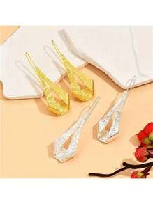 1 cặp bông tai mặt hình giọt nước rỗng cổ điển Bohemian, trang sức thời trang cho phụ nữ làm quà tặng tiệc cưới - Nhiều màu - Xem 7